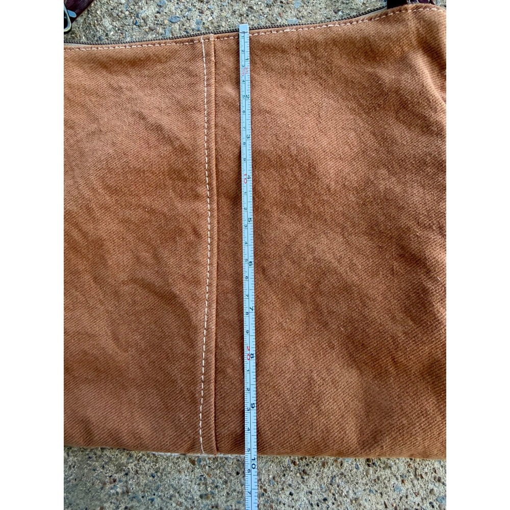 Myra Bag Western Kilim Canvas Hair On Hide Crossbody Bag with Tooled Leather - Picture 5 of 6